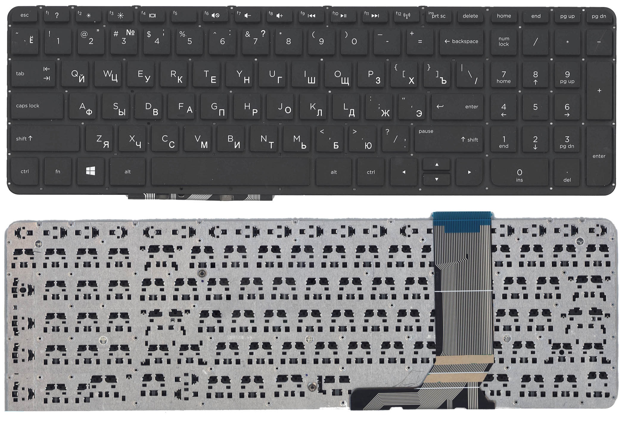 Клавиатура для HP 15-j000, 17-j000 черная без рамки